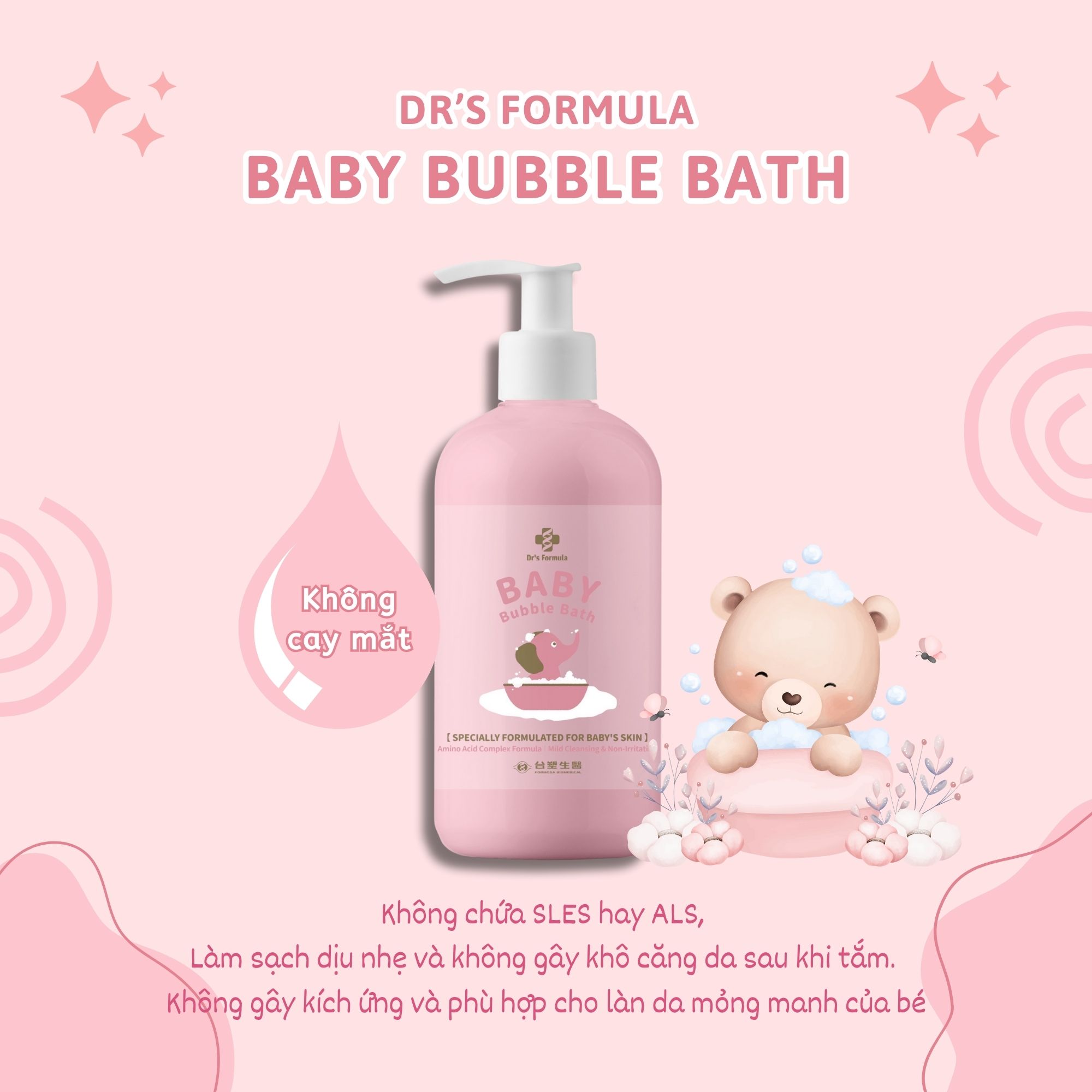 Sữa Tắm Bồn Tạo Bọt Dành Cho Bé Dr's Formula Baby Bubble Bath