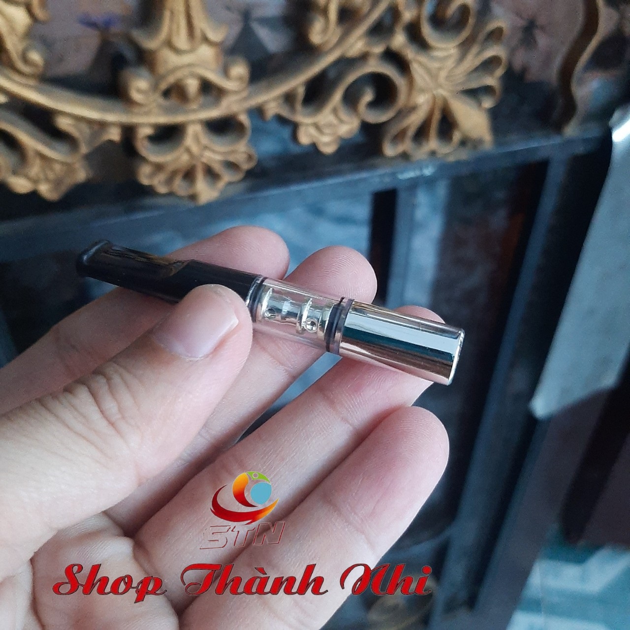 Tẩu thuốc nhựa dẻo kiêm lọc thuốc bảo vệ sức khỏe, màu bạc, SHop Thành Nhi STN10011