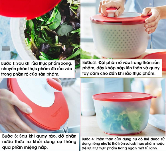 Rổ Quay Rau - Tupperware Spining Chef