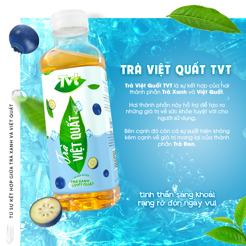 Trà Việt Quất TVT tinh chất Việt Quất và Trà xanh, chống oxy hóa, thanh nhiệt giải phóng độc tố cơ thể