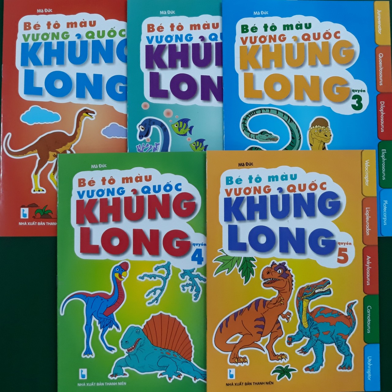 Combo bộ 5 cuốn  tô màu vương quốc khủng long