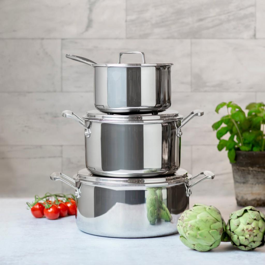 Bộ nồi inox đáy từ Scanpan Fusion 74000300, inox 18/10 đúc liền thân đáy 5 lớp, dùng bếp từ, máy rửa bát