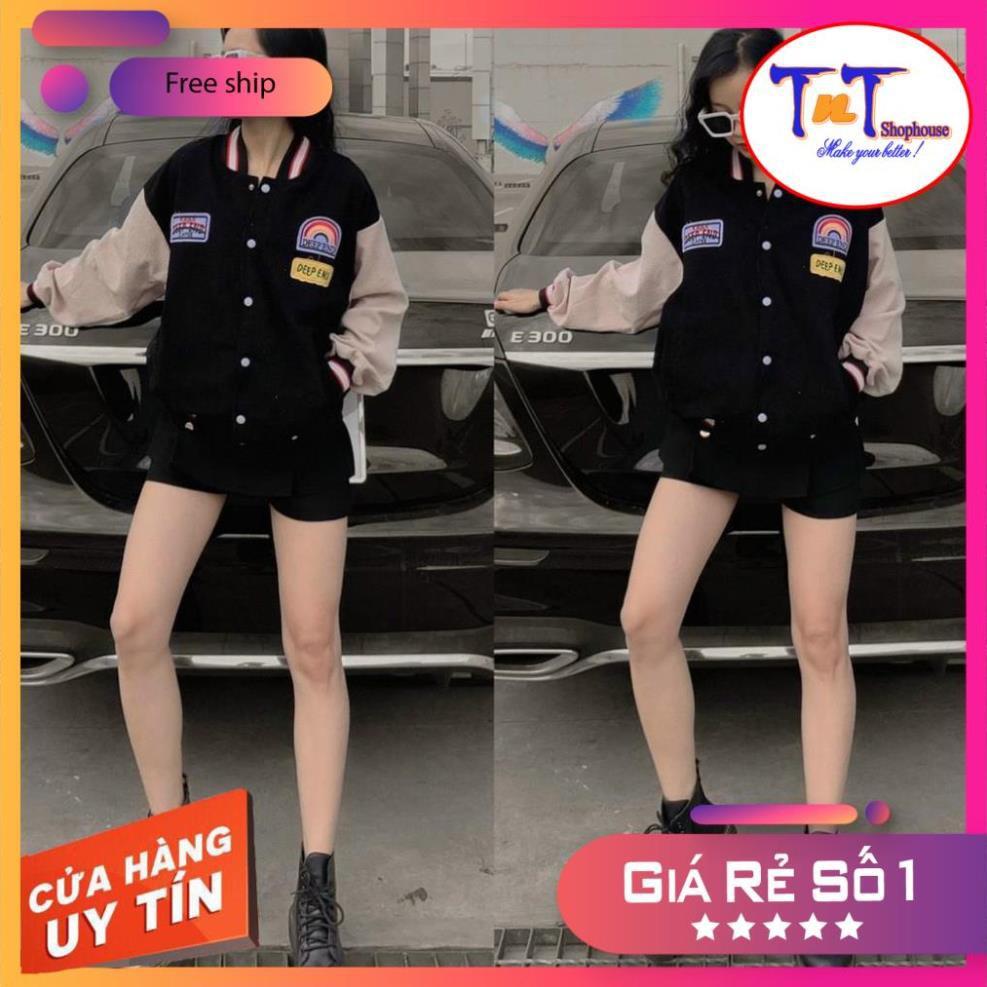 AKN01 Áo khoác nhung bomber nữ in hình cầu vồng, thời trang chất lừ cho công sở, sinh viên học sinh
