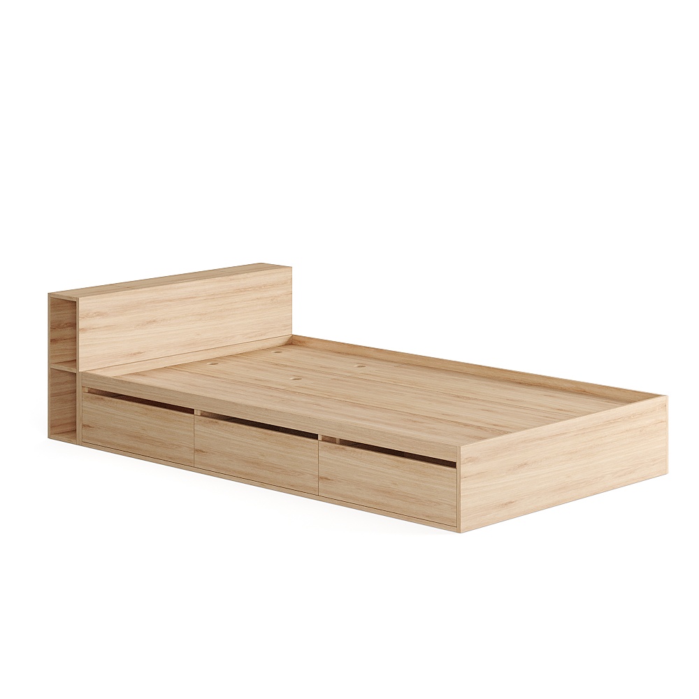 TINTO, Giường ngủ kết hợp kệ đầu giường BED_017, 221x60cm