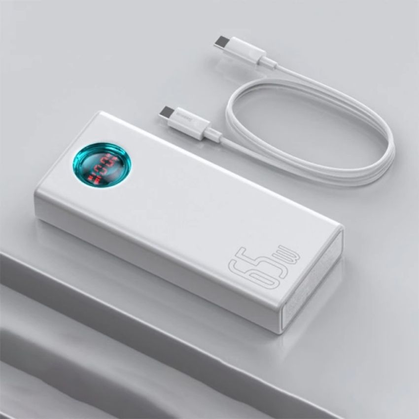 Pin sạc dự phòng công suất cao 65W dung lượng 30000mAh Baseus Amblight Digital Display Quick Charge Power Bank ( USB*4 + Type C Input/Output + Light-ning + Micro USB)- PPLG- Hàng chính hãng
