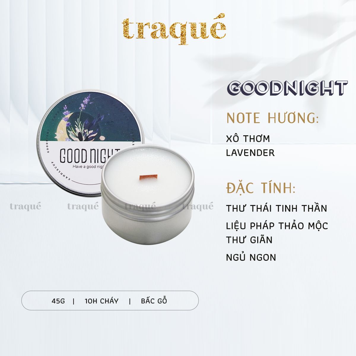 Nến thơm tinh dầu cao cấp không khói an toàn Candle Cup - Goodnight - XS - 45g (Hủ thiếc)