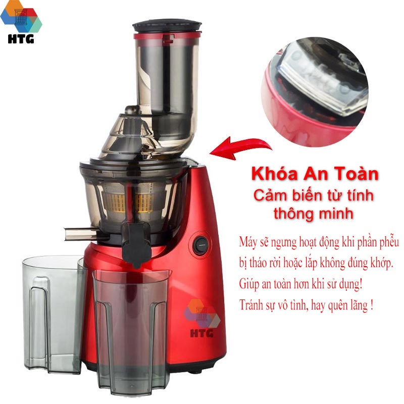 Máy Ép Trái Cây Tốc Độ Chậm AJM400, Công Suất Lớn 250W, Động Cơ DC Đồng 100%, Lọc Inox 304, tốc độ 45 vòng/phút