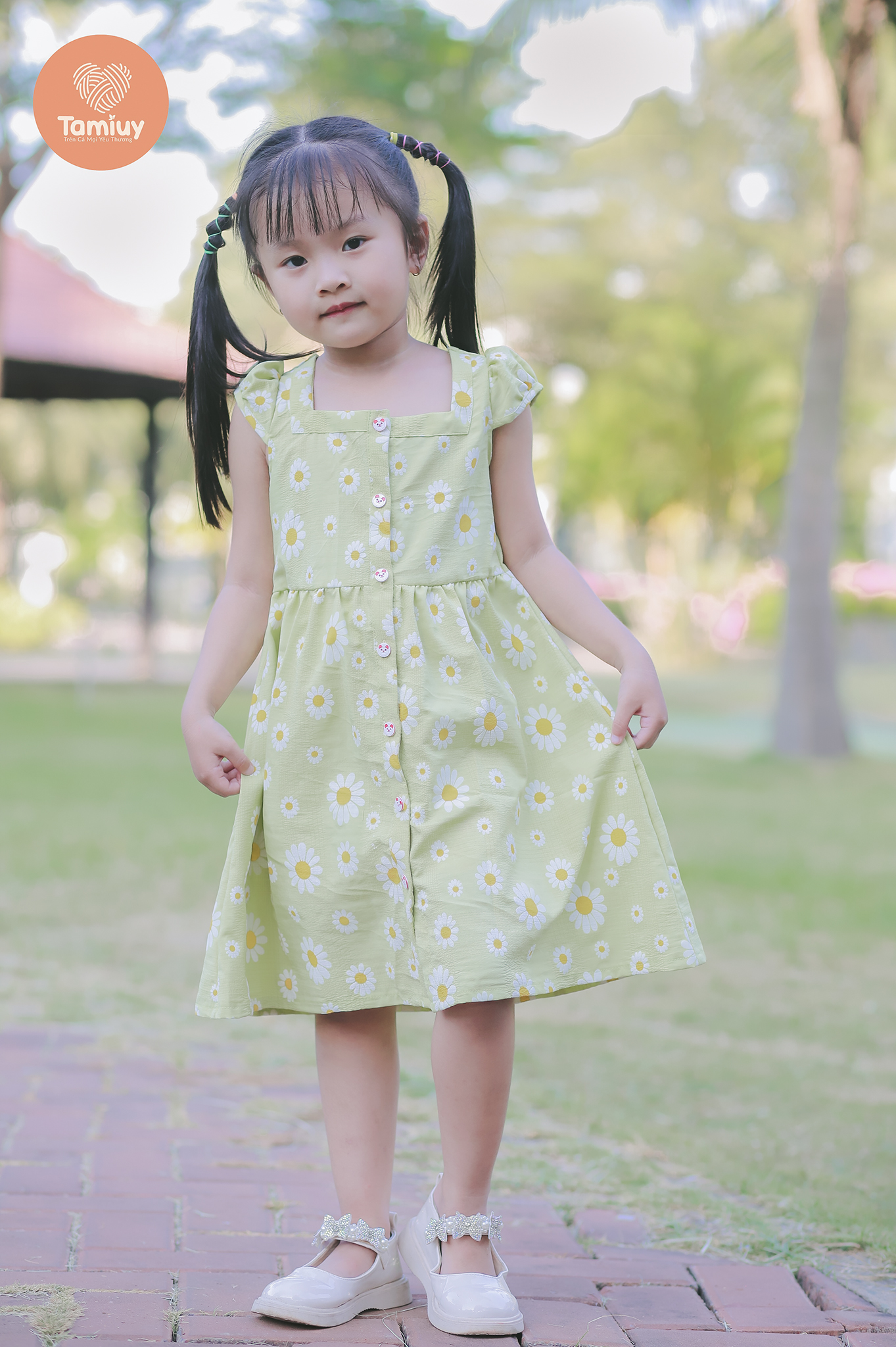Đầm Bé Gái Tamiuy Hoa Nhí Cổ Vuông Cho Bé Gái 8-30  kg