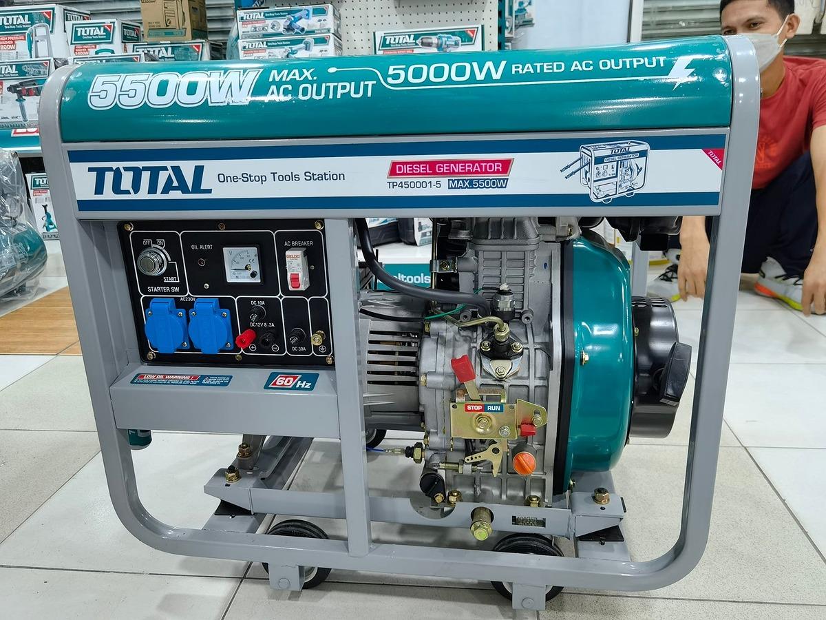 MÁY PHÁT ĐIỆN DẦU DIESEL 4 THÌ, OHV, 13HP 5.0KVA TOTAL TP450001 - HÀNG CHÍNH HÃNG