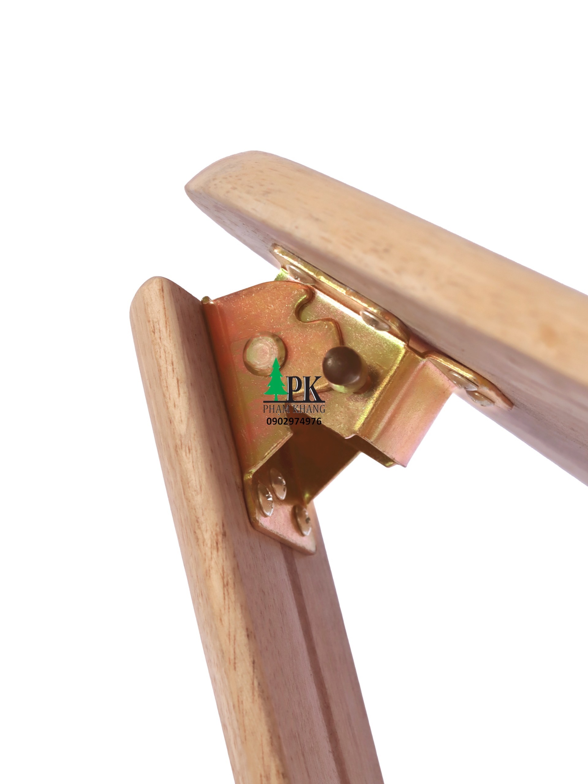 Bàn gỗ xếp chân bánh mì Phạm Khang - Gỗ cao su tự nhiên màu Gỗ Tự Nhiên/ Vàng Cherry - Kích thước 50 x 70 cm