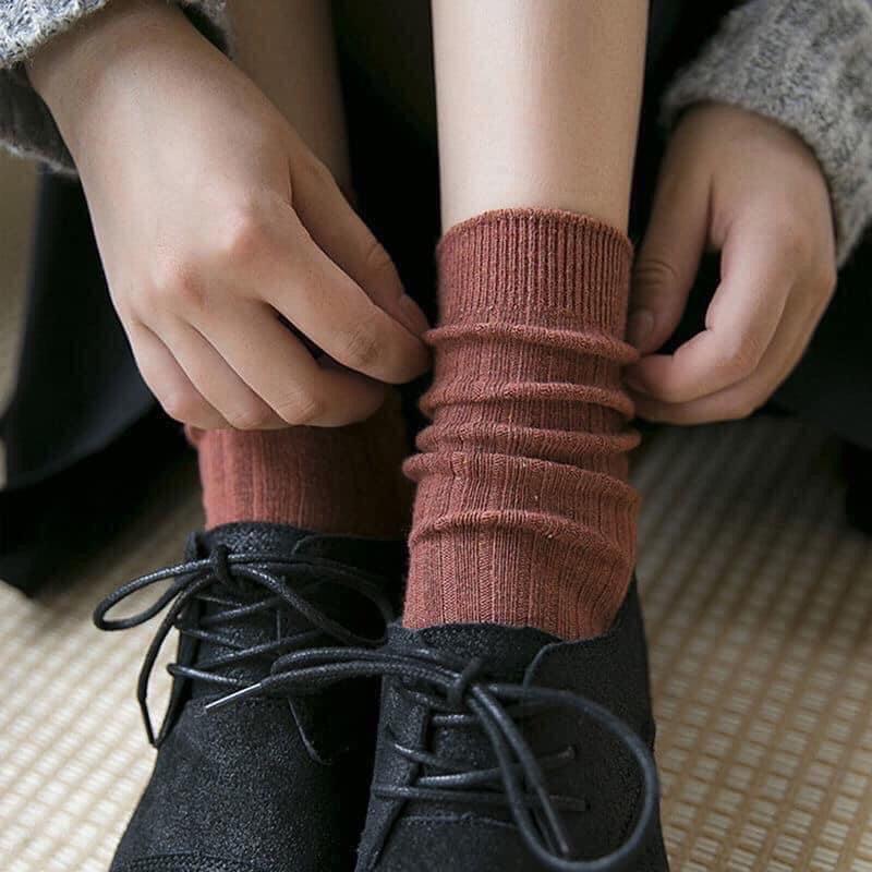 Tách 1 đôi tất cao cổ vintage phong cách Hàn Quốc