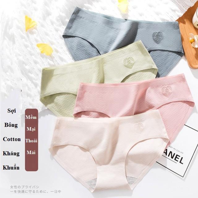 Quần chip nữ, quần lót cotton sợi bông kháng khuẩn thông thoáng mềm mại QC/106