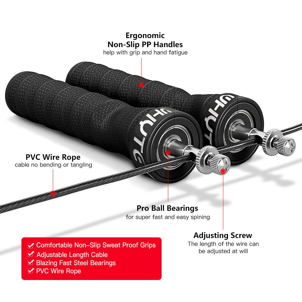 Tốc Độ Dây Nhảy Crossfit Mang Bỏ Qua Sợi Dây Có Trọng Số Nhảy Thể Dục Bỏ Sưu Tập Luyện Với Chống Trơn Trượt Tay Cầm Có Thể Điều Chỉnh Dây