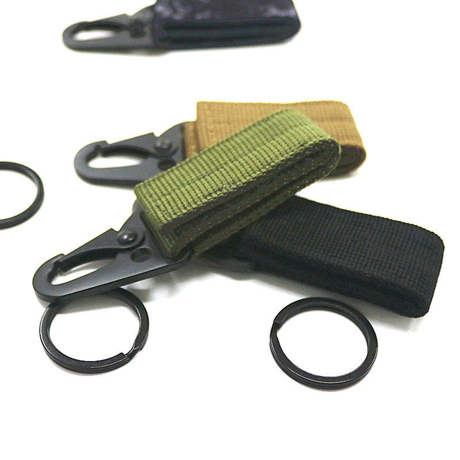 Nylon Webbing Buckle Hanging Belt Key Hook for Outdoor Activities Climbing Black