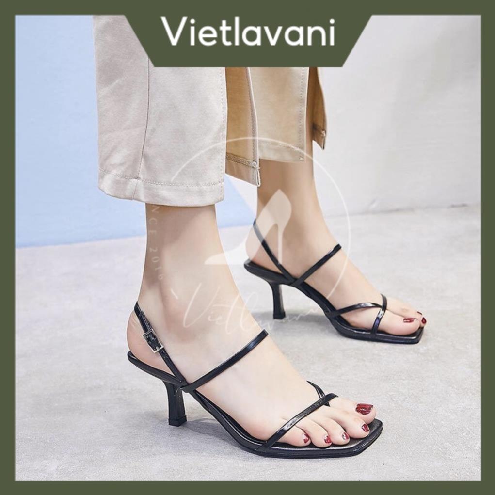 Hot 2023 Giày sandal nữ vietlavani mã S11 cao 5cm mũi hở gót nhọn hàng hot có 2 màu đen và trắng