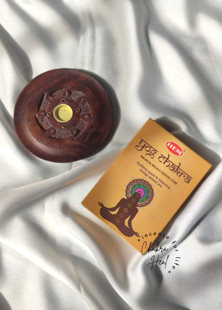 Nụ Hương Hem - Yog Chakra Premium Masala Cones và Đồ Cắm l CHAKRA HEAL INCENSE
