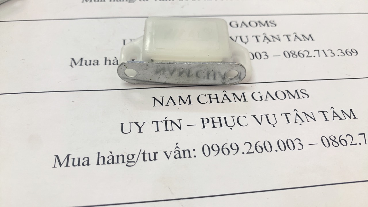 Hít cửa từ, nam châm giữ cửa cố định màu trắng