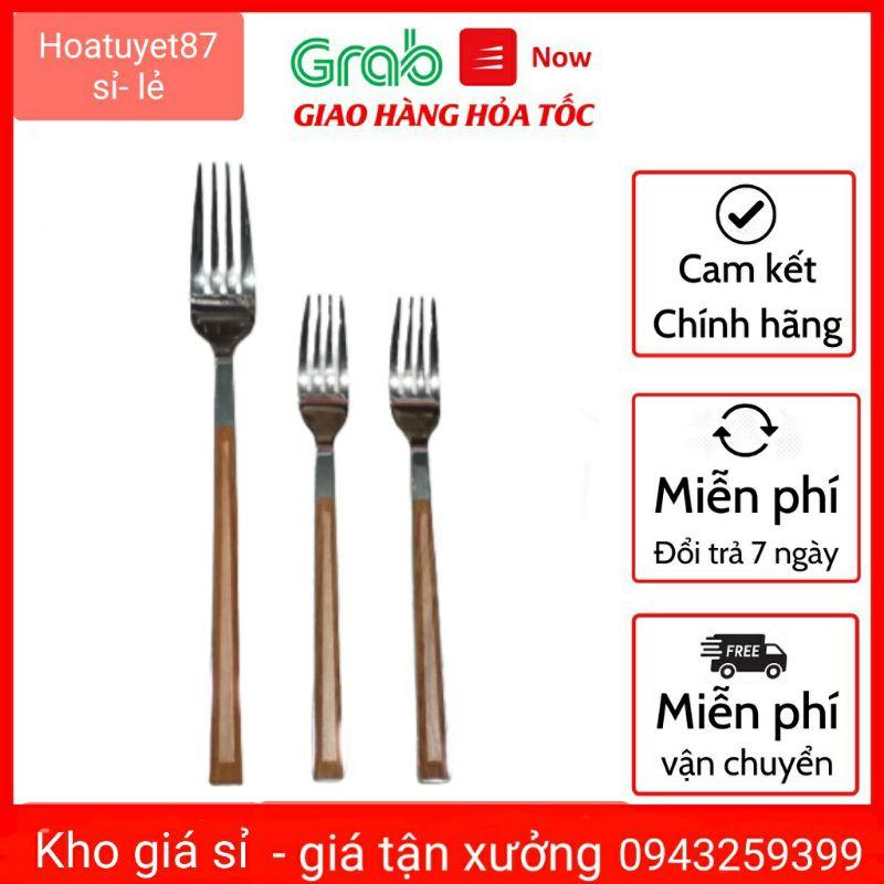 Dĩa inox cán gỗ cao cấp chống gỉ