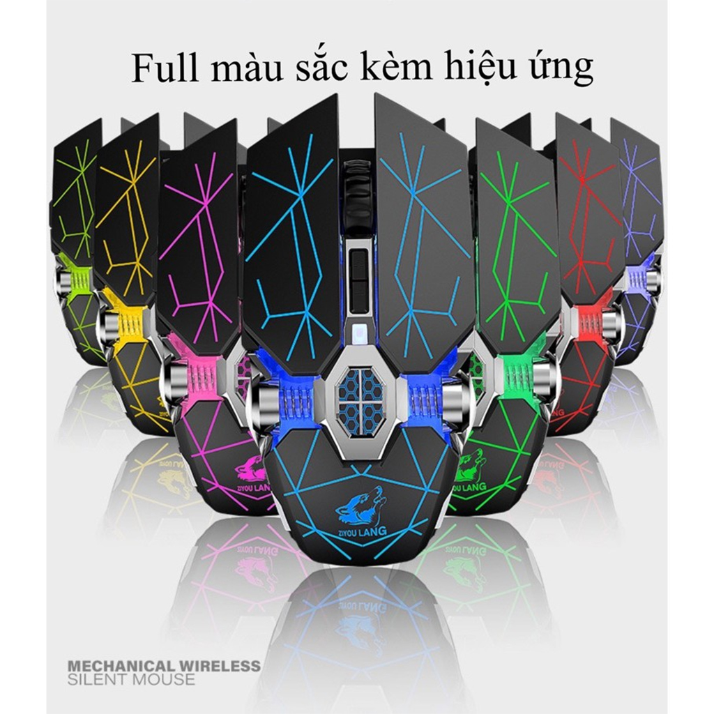 Chuột Không Dây Gaming Led Siêu Đẹp FREE WOLF X13 Pin Sạc Dùng Siêu Trâu Chuột Máy Tính Không Dây Đẹp- 4089-Hàng Nhập Khẩu