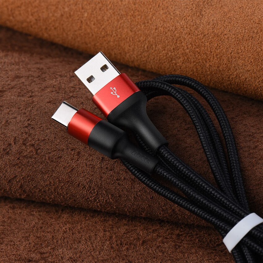 Cáp Sạc Nhanh Type C loại tốt - HOCO X26 XPRESS dài 1 mét – Dây bọc dù chống xoắn, đứt – Dành cho Samsung, OPPO, LG..