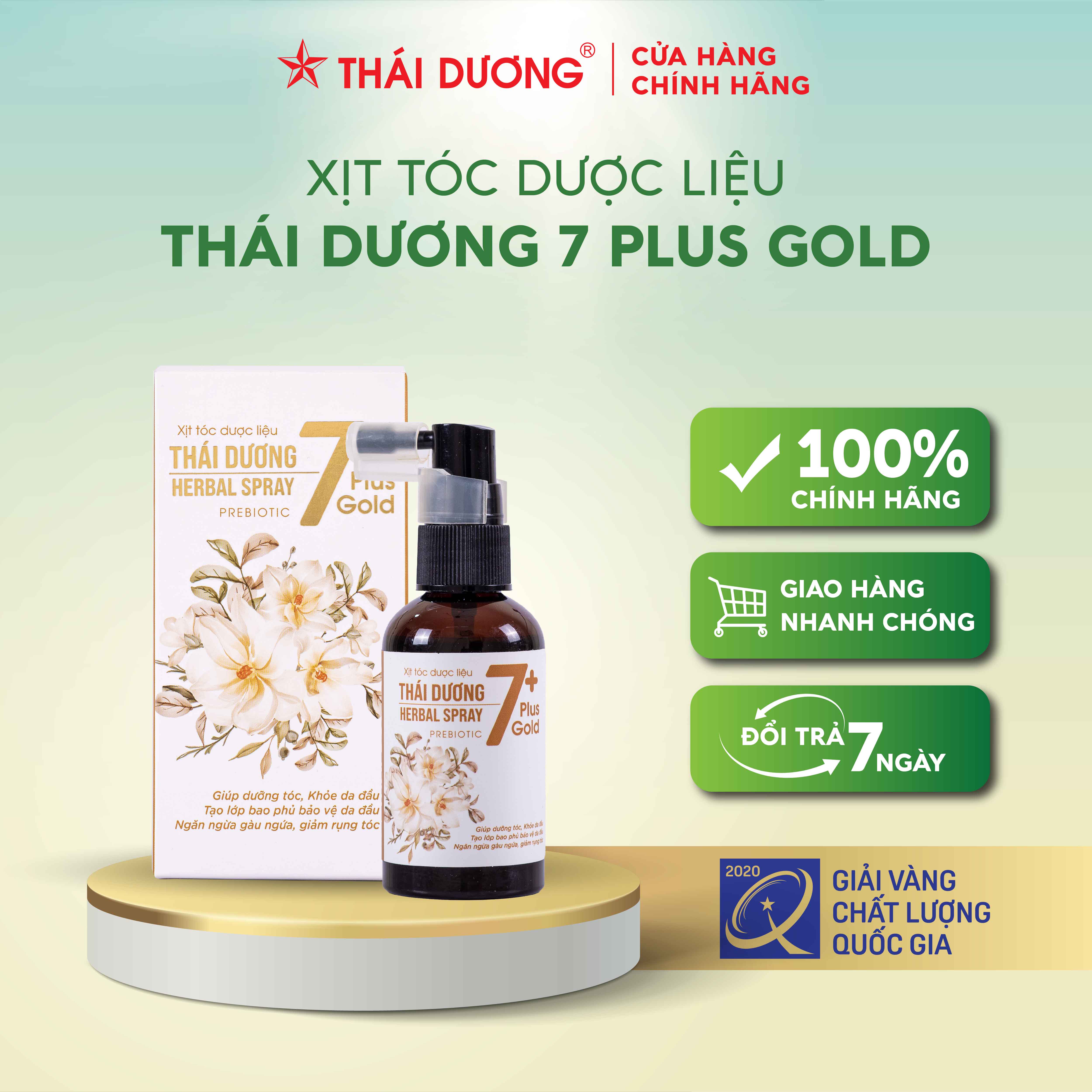Xịt tóc dược liệu Thái Dương 7 Plus Gold - Sao Thái Dương