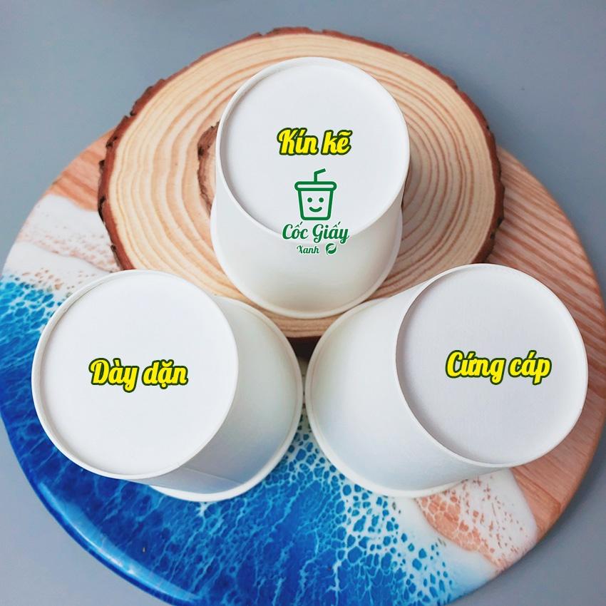 50 CỐC GIẤY XANH 210ml Size Nhỏ Dùng 1 Lần Uống Nước Cứng Cáp, Kín Kẽ