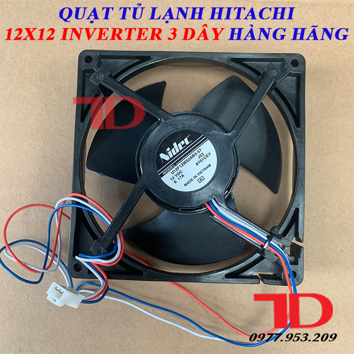 Quạt dành cho tủ lạnh HITACHI 12x12 Inverter hàng hãng 3 dây, 4 dây