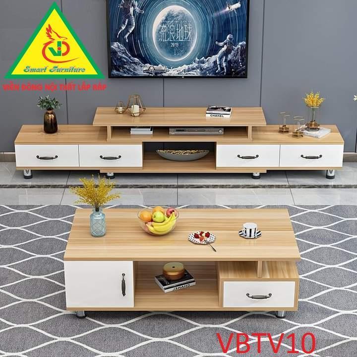 Combo Bàn trà và kệ tivi hiện đại cho phòng khách VBTV06- Nội thất lắp ráp Viendong Adv