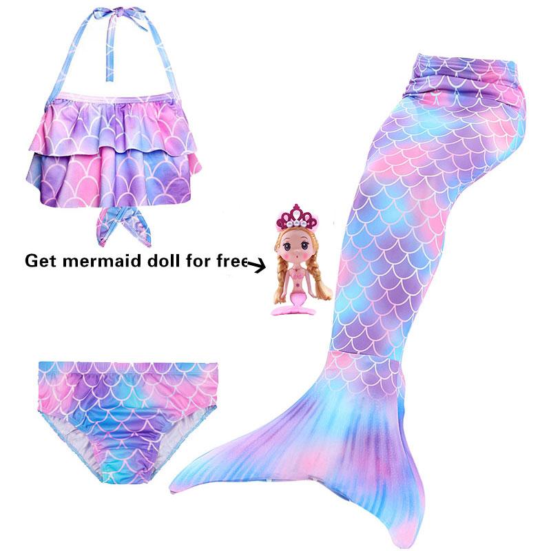 Trẻ Em Nàng Tiên Cá Đồ Bơi Nữ Bikini Đuôi Nàng Tiên Cá Với Vây Bơi Của Bé Mặc Chia Đồ Bơi Nàng Tiên Cá Đuôi Quần Áo Đồ Bơi