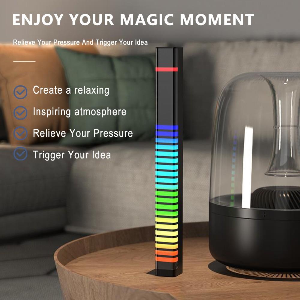 Đèn Led Rgb 32 Bit điều khiển bằng giọng nói nhiều màu sắc sáng tạo trang trí phòng/ xe ô tô/ chơi thể thao điện tử