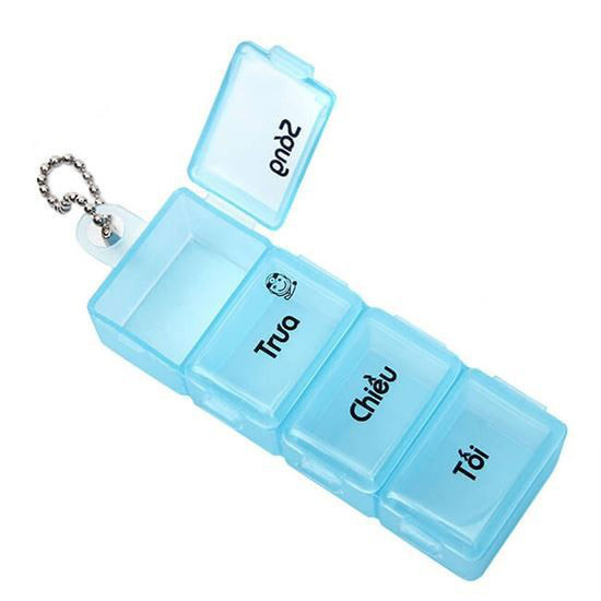 Bộ 2 hộp chia thuốc 4 ngăn theo buổi tiện dụng