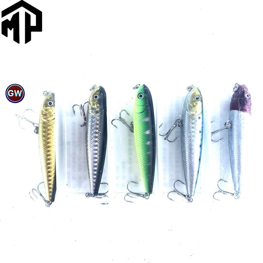 Sét mồi câu cá giả câu lure , 8g - 9cm combo 5 con đủ màu , câu hồ , biển , sông