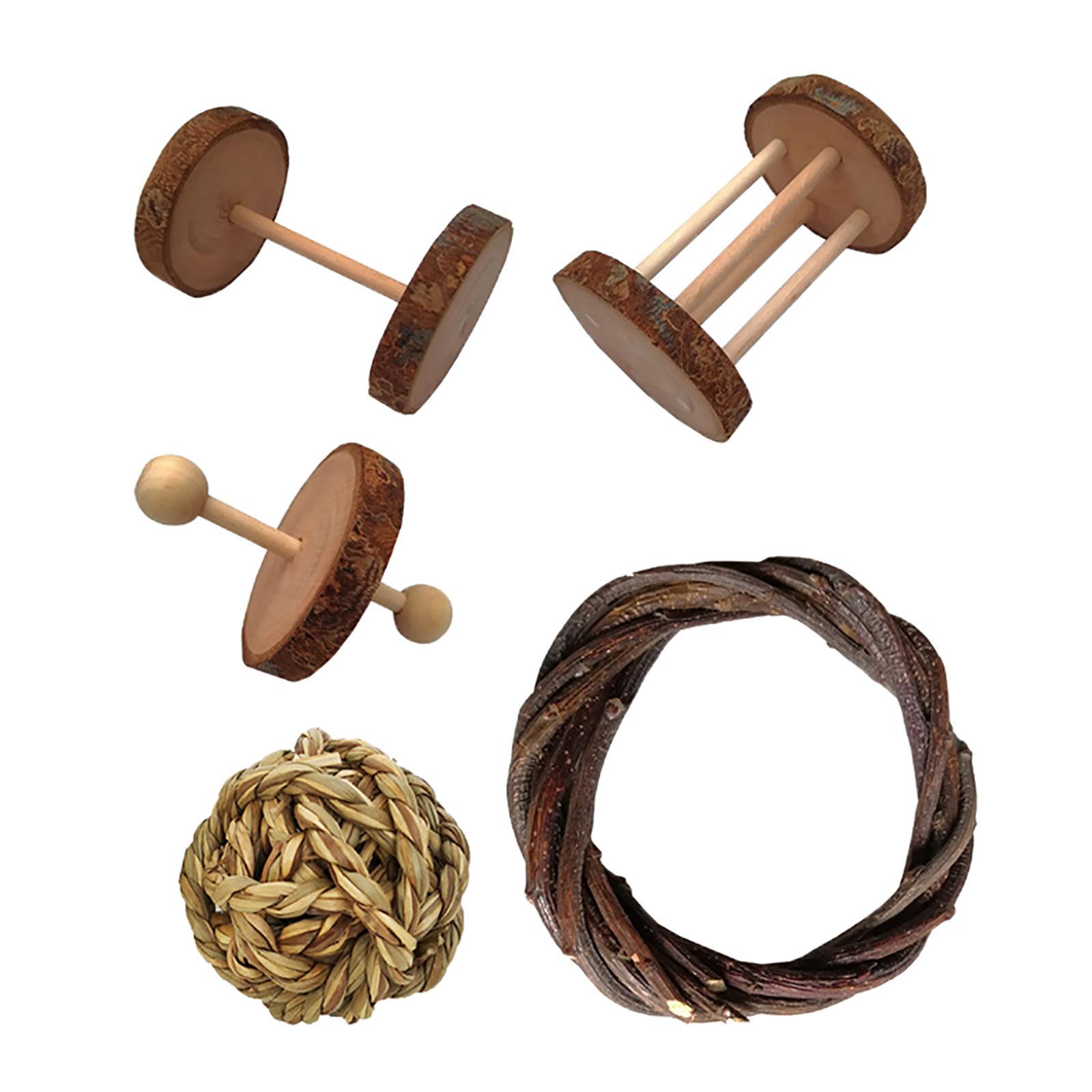Wooden Hamster Chew Toy Hamster Rabbit Guinea Pig Toy Accessories Set