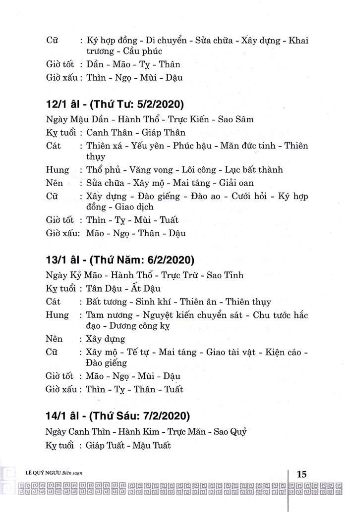 Sách Ngày Lành Tháng Tốt 2020