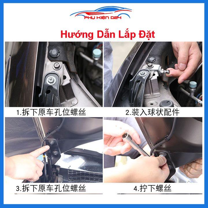 Ty thủy lực chống nắp capo Outlander 2017-2018-2019-2020-2021 tự động kèm phụ kiện lắp