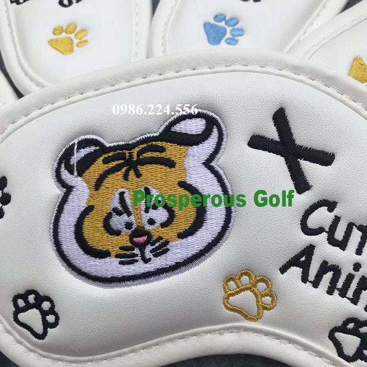 Set cover gậy golf bọc đầu gậy sắt da PU chống trầy xước bụi bẩn 10 chiếc BD012