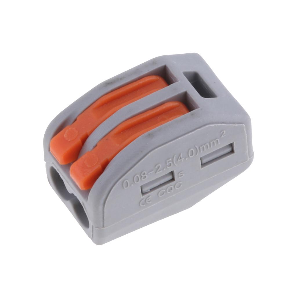 5x10Pcs Spring Lever-Nuts Terminal Block Electric Cable Wire Connectors 2 Way