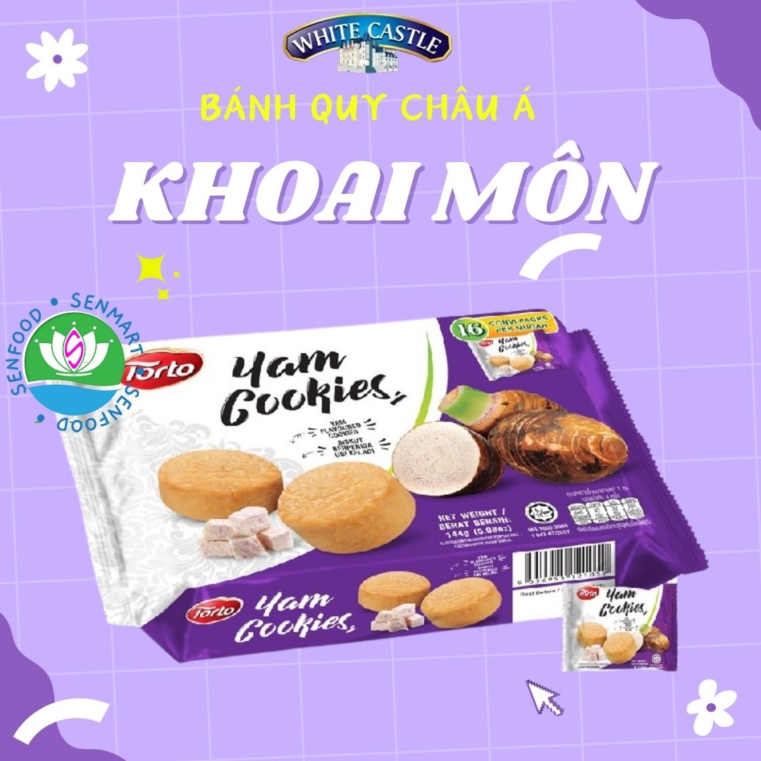 [Mua 2 tặng 1] Bánh quy châu Á  White castle nhập khẩu Malaysia 144g Asian Cookies combo 3 vị ngẫu nhiên