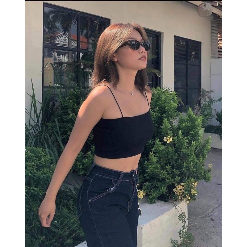 ÁO 2S CROPTOP ĐEN TRẮNG