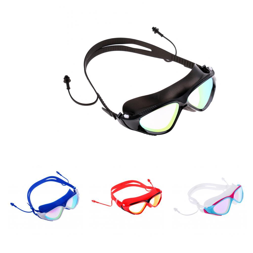 Adjustable Adult Swim Race Swimming Goggles Glasses Anti Fog UV Protection with Ear Plug + Protective Case
