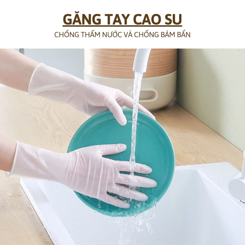 Bộ 20 Chiêc găng tay cao su dài 35,5cm Rửa Bát, Chống Nước, Không Mùi - HÀNG CHÍNH HÃNG MINIIN