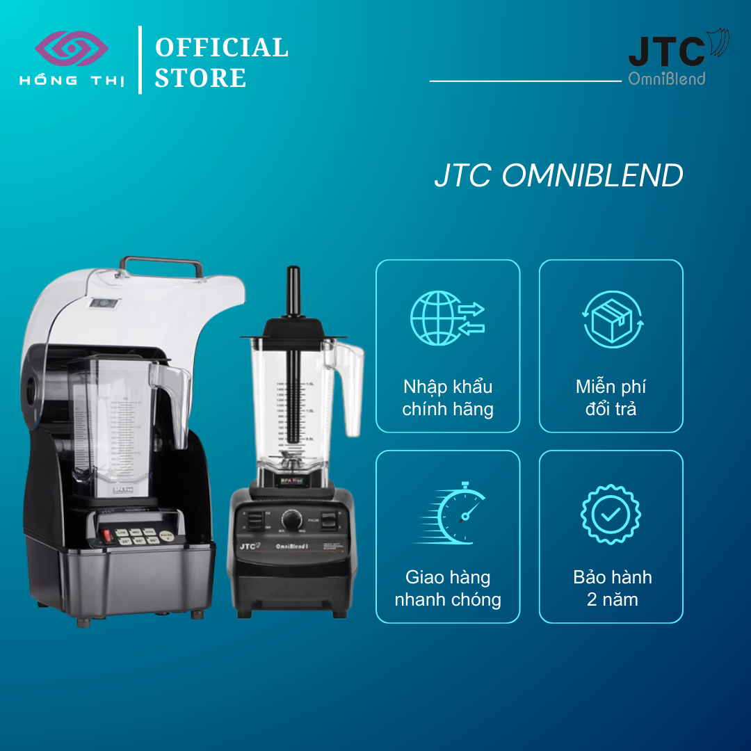 Combo Máy Xay Sinh Tố Công Nghiệp JTC Omniblend I TM-767A 1200W và Hộp chống ồn JTC Omniblend - Hàng Chính Hãng