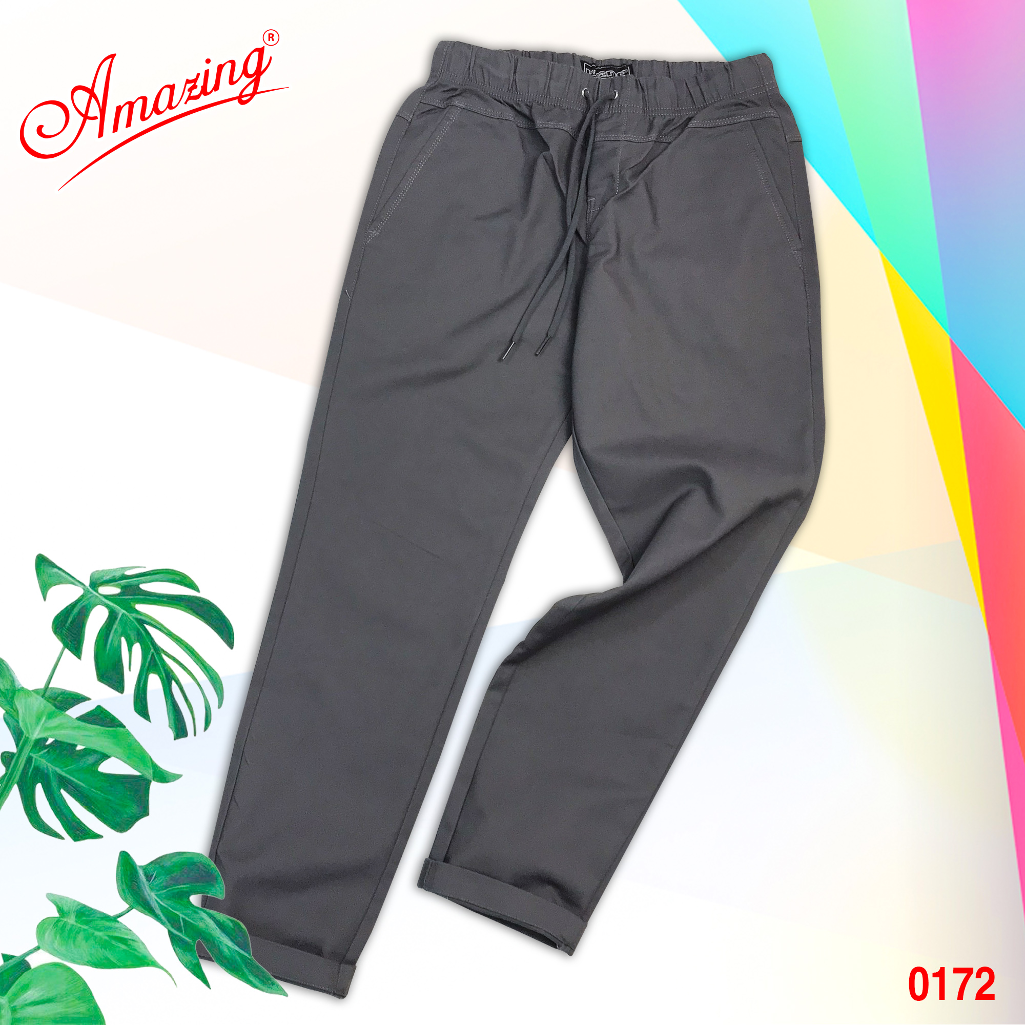 Quần baggy nam Amazing, chất liệu kaki, lưng thun có giây rút, form ôm Unisex, tôn dáng đẹp, trẻ trung-02