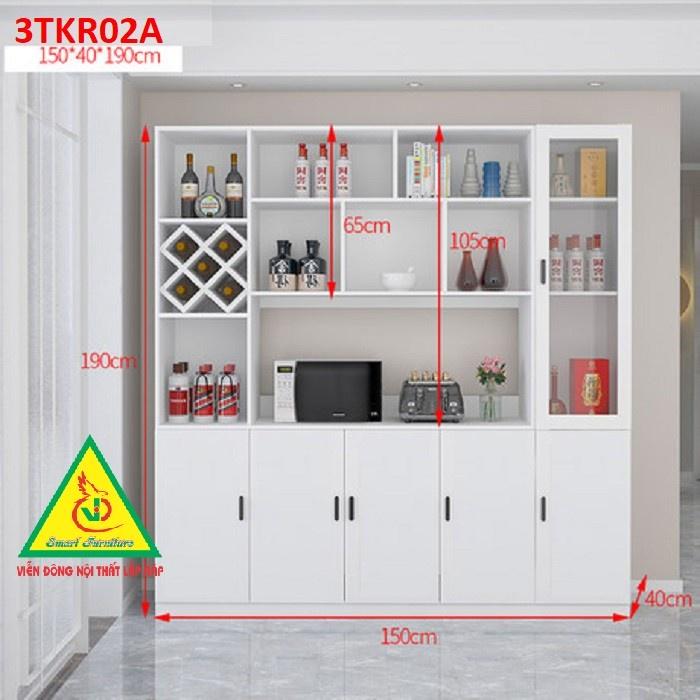 Tủ rượu kiêm tủ để đồ nhà bếp phong cách hiện đại TKR03A - Nội thất lắp ráp Viendong Adv