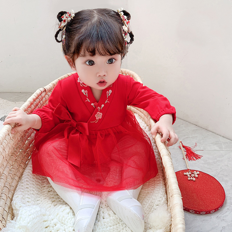 Hình ảnh Body dáng váy bé gái siêu xinh diện Tết, đầy tháng, sinh nhật, chất cotton dày dặn | MS19