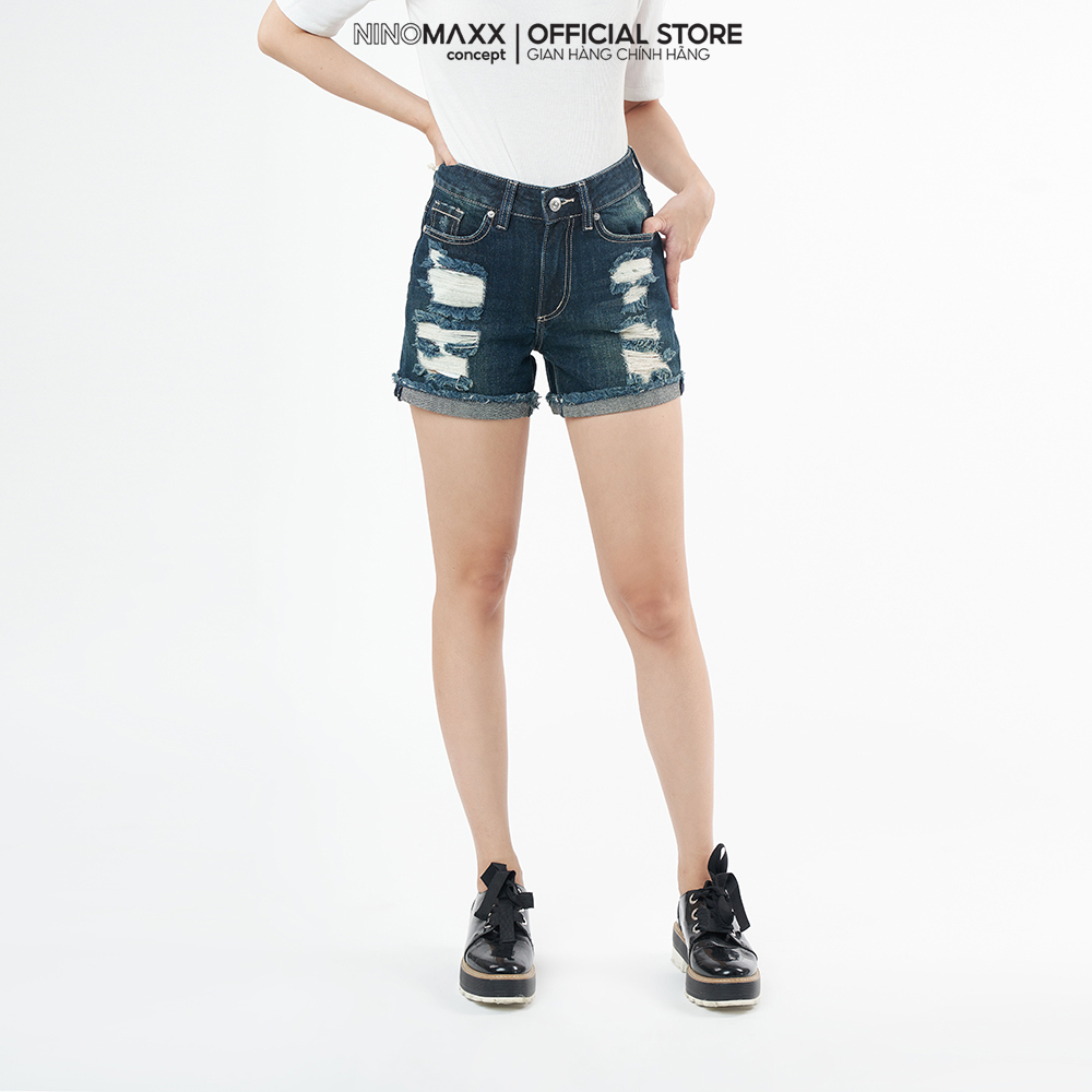 NINOMAXX Quần short Jean Nữ chất liệu cotton 1810123