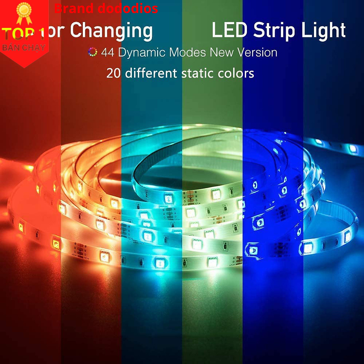 Cuộn Đèn LED Trang Trí Quấn Cây RGB Siêu Sáng, Dài 5m/10m Kèm Remote 44 Phím Quấn Cây Chống Nước, Trang Trí Phòng, Dán Tường, Bàn Máy Tính, Tạo Không Gian Quay Video tiktok