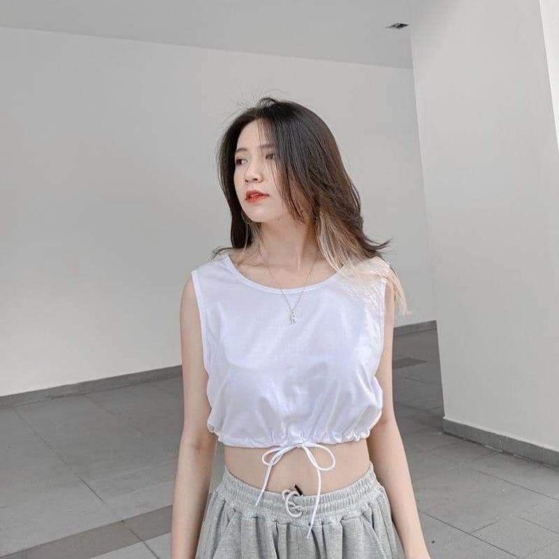 Áo Croptop Nữ Kiểu Sát Nách , Rút Dây Siêu Hot