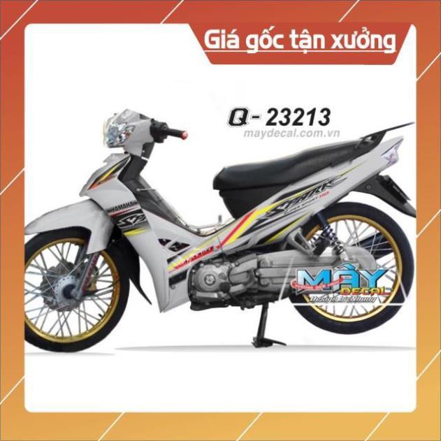 Tem rời sirius spark in trong dán xe trắng hoặc bạc