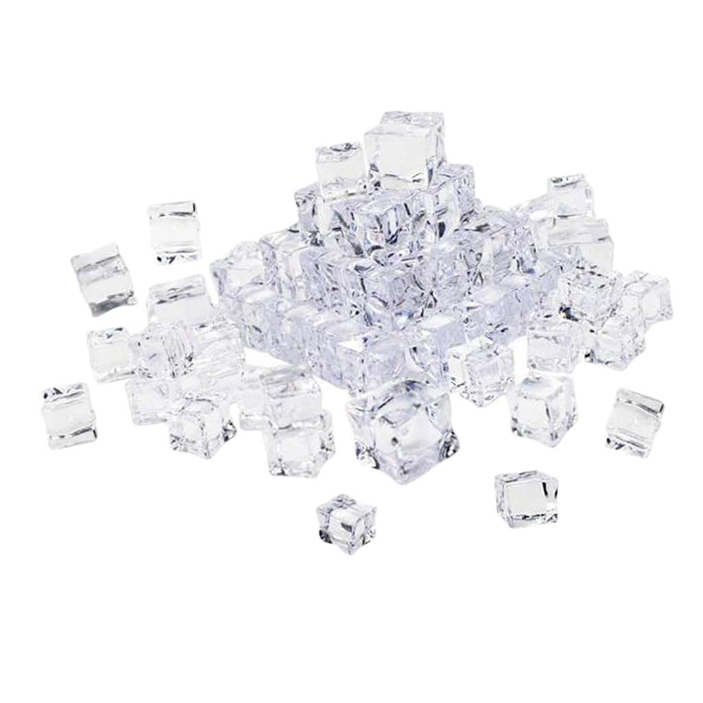 50 Pieces Clear Square Acrylic  for Photography Props  Decor 20mm